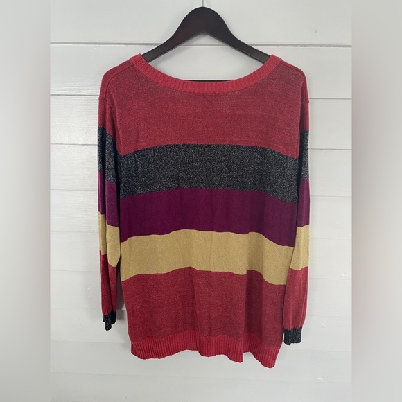 Oversized Colorblock Lightweight Sparkle Thread Marée Pour Toi Sweater - Picture 2 of 10